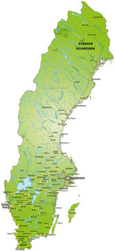 Übersichtskarte von Schweden / Sverige