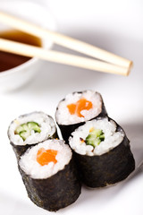 sushi rolls closeup
