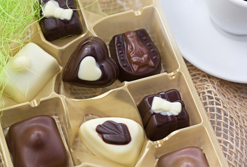 Golden box of chocolates.