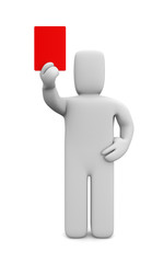 Person showing a red card
