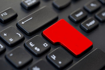 Clavier d'ordinateur noir, touche entr&eacute;e rouge