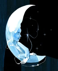Schilderijen op glas fairy moon © ankdesign