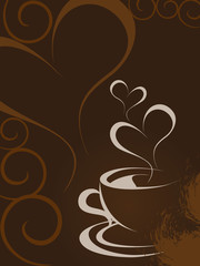 romantic coffee theme background vector