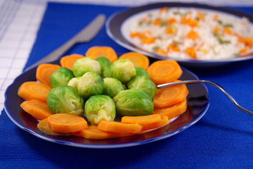 Boiled vegetables with rice