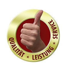 button daumen hoch top qualität service leistung