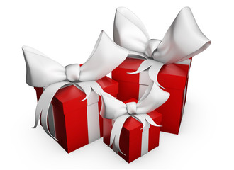 Three Red Gift Box