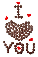 creative conception for valentine's day on white background