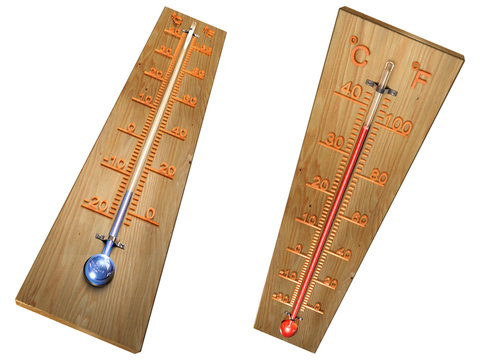 Set of thermometers 3d isolated