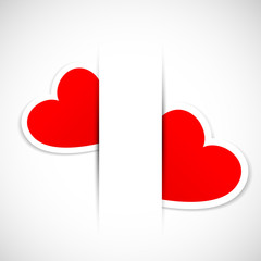 valentines day card with two hearts