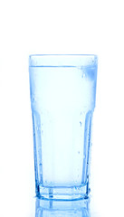 Water splash in glasses isolated on white