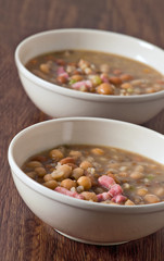 Borlotti bean and spelt soup.