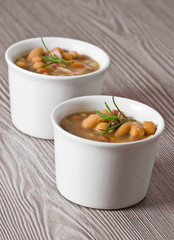 Borlotti bean and spelt soup.