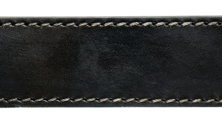 Black leather belt closeup