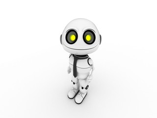 White robot businessman