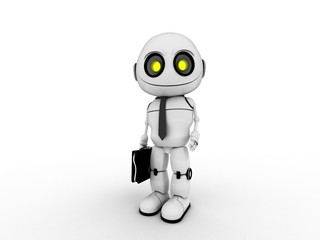White robot businessman