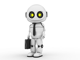 White robot businessman
