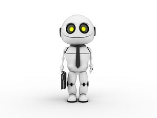 White robot businessman