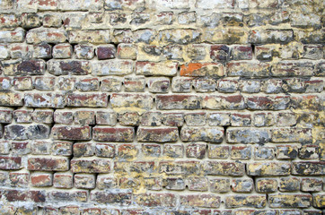 Old brick wall background architecture details