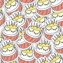 Birthday`s cake seamles background