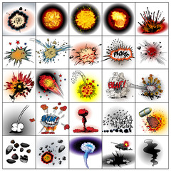 Naklejka premium set of explosions