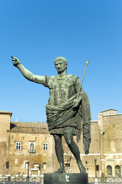 Bronze Statue Of Emperor Caesar Augustus, Italy