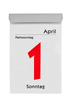 Abreißkalender zeigt 1. April