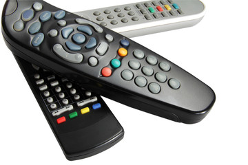 Three remote controls isolated