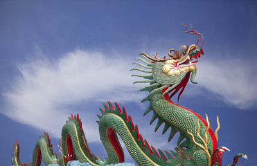 Giant Chinese dragon at WAt Muang