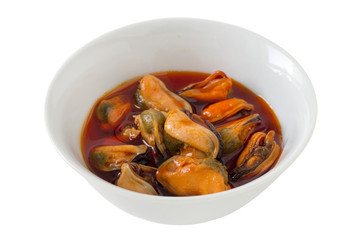 mussels in the bowl