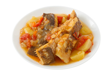 fish stew on the plate