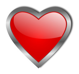 valentine's heart with metallic edge