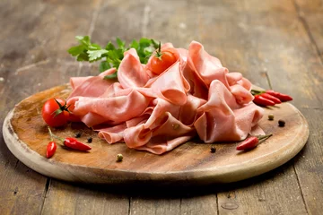  Mortadella slices with red pepper © Francesco83