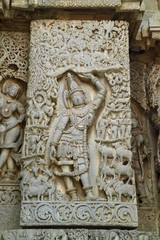 Lord Krishna,Hoyasala temple sculpture ,Halebid, India