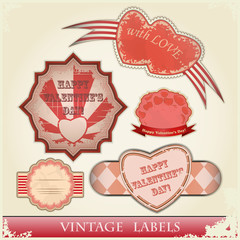 vintage love labels set