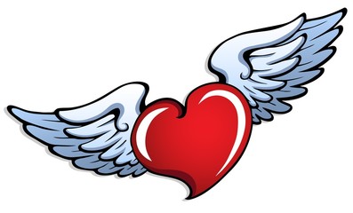 Stylized heart with wings 1 - 38330111