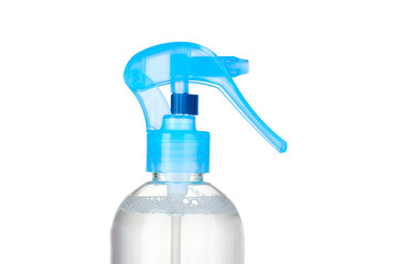 transparent detergent bottle isolated on white