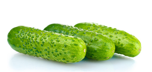 Cucumbers isolated on white