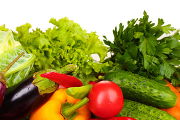 Fresh vegetables isolated on white