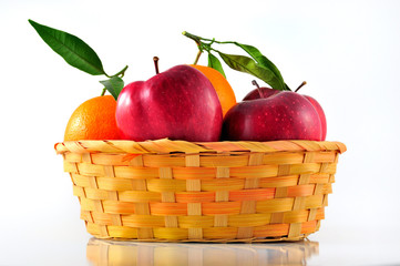 beautiful still life of italian oranges and apples