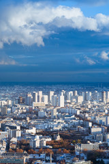 Fototapeta premium big city under high blue sky