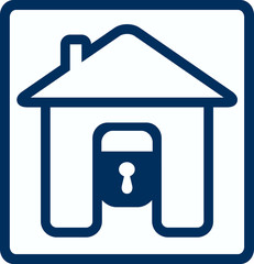 symbol of safety with house lock silhouette