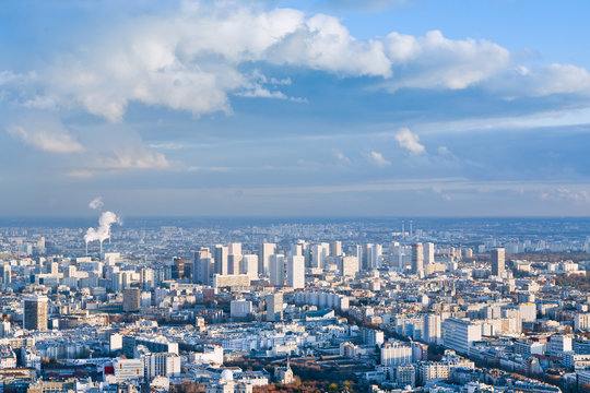 big city under high blue sky