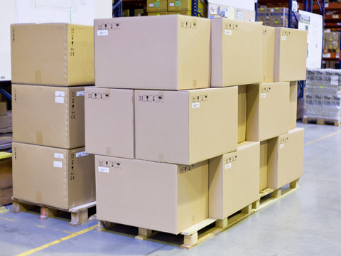 carton boxes in storage warehouse