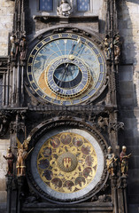 Famous medieval astronomical clock in Prague, Czech Republic