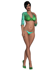 Fototapeta premium Beautiful young woman with sexy clothes