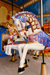 Colorful horse in carousel