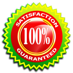 100% Satisfaction guaranteed symbol - Isolated on white