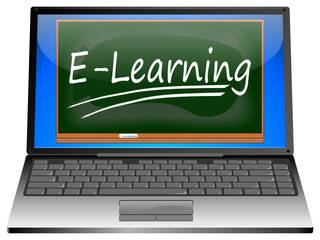 Laptop mit E-Learning