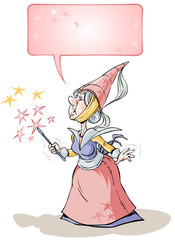Cartoon Fairy-tale Magic Woman.