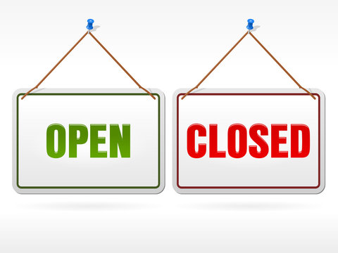 Open And Closed Shop Sign